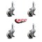 Service Caster 2 Inch Thermoplastic Wheel 1-3/8 Grip Ring Stem Caster Set with Brakes, 4PK SCC-GR05S210-TPRS-SLB-716138-4 - alternate 4